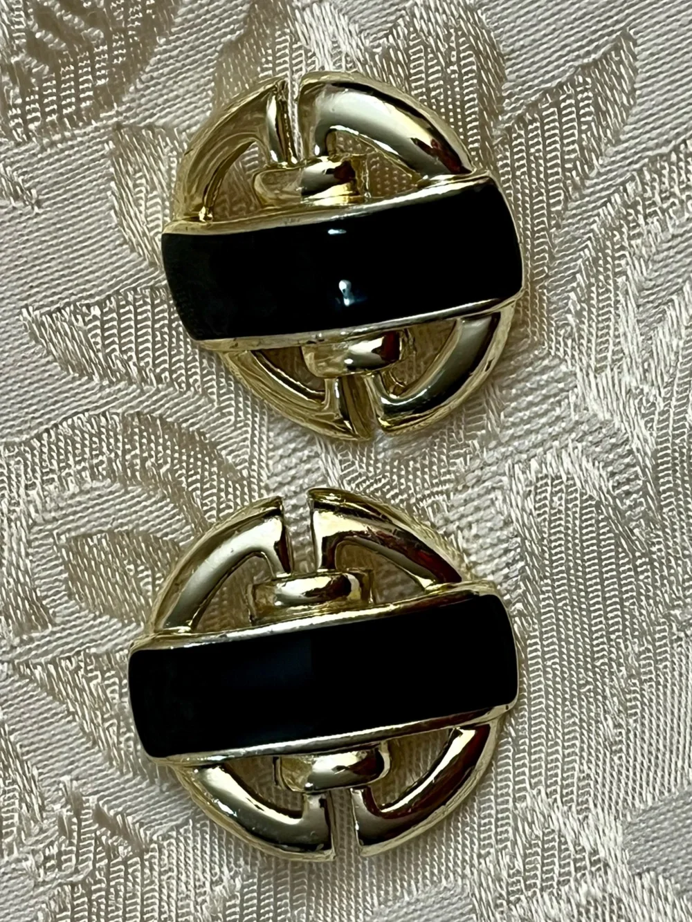 Vintage 1980s Art Deco Lot Signed Donald Stannard Brooch 2 Pair Clip Earrings